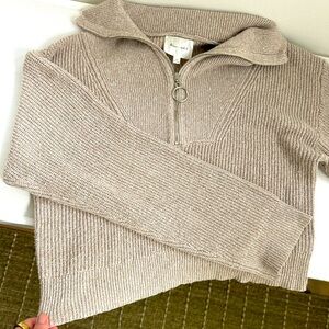 Quarter Zip Oatmeal Sweater